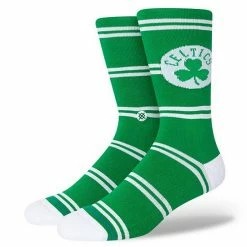 Best Sale 👏 Unbranded Men's Stance Boston Celtics Hardwood Classics Stripes Crew 🧦 Socks 😍