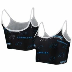 Best Pirce ⭐ Unbranded 👩 Women's Concepts Sport Black/White Carolina Panthers Breakthrough Allover Knit Sports Bra 🔥