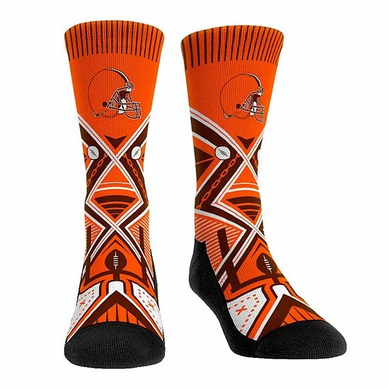 Hot Sale 🤩 Unbranded Rock Em 🧦 Socks Cleveland Browns Move The Chains Crew 🧦 Socks 🤩
