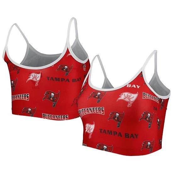 New 😀 Unbranded 👩 Women's Concepts Sport Red/White Tampa Bay Buccaneers Breakthrough Allover Knit Sports Bra ✨ - Image 2