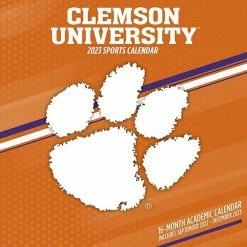 New 🎉 Unbranded Clemson Tigers 2023 16-Month Team Wall Calendar 😀