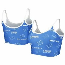 Outlet 😍 Unbranded 👩 Women's Concepts Sport Blue/White Detroit Lions Breakthrough Allover Knit Sports Bra 🔥