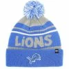 Cheapest ✨ Unbranded Youth '47 Silver/Blue Detroit Lions Playground Cuffed Knit Hat With Pom 🌟