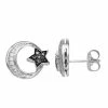 New 🛒 Unbranded Sterling Silver 1/10 Carat T.W. Black & White Diamond Star Stud Earrings 😉