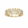 New 👏 Unbranded 👩 Women's 1/5CTW White Diamond Heart Ring In 14K Gold Over Sterling Silver 🔥