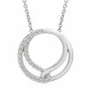 Hot Sale 😀 Unbranded Sterling Silver 1/4 Carat T.W. Diamond Double Circle Necklace ✨