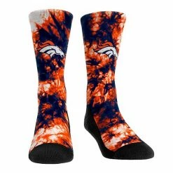 Deals 😍 Unbranded Rock Em 🧦 Socks Denver Broncos Team Colorway Tie-Dye Crew 🧦 Socks ✨