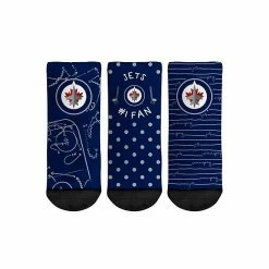 Buy 😍 Unbranded Toddler Rock Em 🧦 Socks Winnipeg Jets #1 Fan 3-Pack Crew 🧦 Socks Set 🧨
