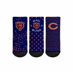Discount 🧨 Unbranded Toddler Rock Em 🧦 Socks Chicago Bears #1 Fan 3-Pack Crew 🧦 Socks Set 🌟