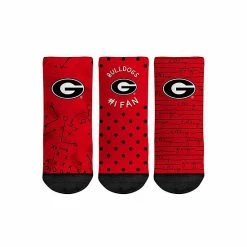 Flash Sale ⭐ Unbranded Toddler Rock Em 🧦 Socks Georgia Bulldogs #1 Fan 3-Pack Crew 🧦 Socks Set 🤩