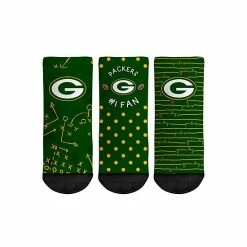 Deals 😉 Unbranded Toddler Rock Em 🧦 Socks Green Bay Packers #1 Fan 3-Pack Crew 🧦 Socks Set 🧨