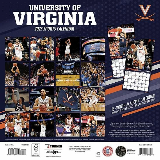 Deals ✔️ Unbranded Virginia Cavaliers 2023 16-Month Team Wall Calendar 👍 - Image 3