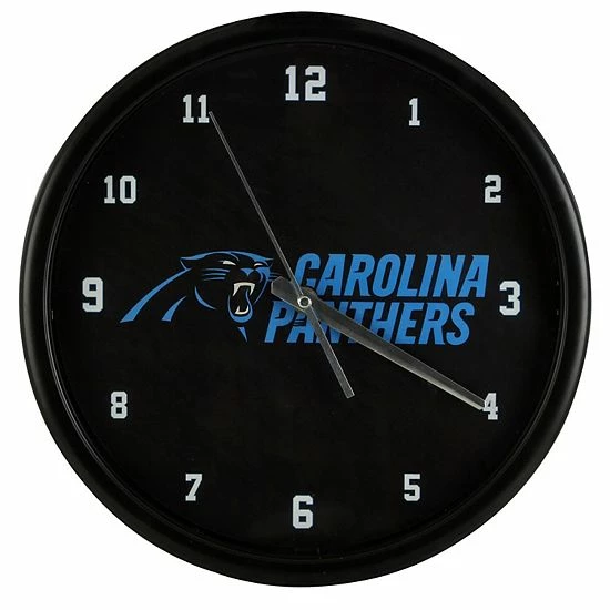 Outlet 😍 Unbranded Carolina Panthers Black Rim Basic Clock 🤩