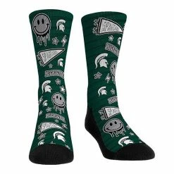 Wholesale ⭐ Unbranded Rock Em 🧦 Socks Michigan State Spartans Smiley Stickers Crew 🧦 Socks 🌟