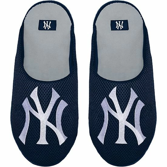 Best Pirce 🥰 Unbranded Youth FOCO New York Yankees Big Logo Colorblock Mesh Slippers 🥰