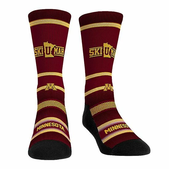 Discount 🤩 Unbranded Rock Em 🧦 Socks Minnesota Golden Gophers Team Slogan Crew 🧦 Socks 🥰