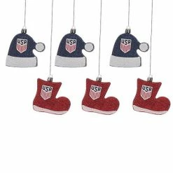 Best deal ⌛ Unbranded FOCO US Soccer Six-Pack Shatterproof Santa Hat & Stocking Ornament Set 🔔