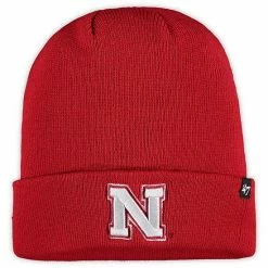 Best Sale ❤️ Unbranded Men's '47 Scarlet Nebraska Huskers Raised Cuffed Knit Hat ❤️