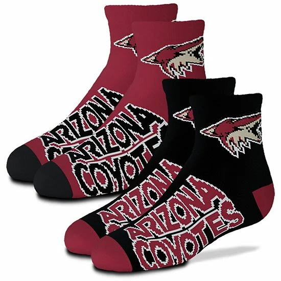 Buy 👍 Unbranded Youth For Bare Feet Arizona Coyotes 2-Pack Team Quarter-Length 🧦 Socks 💯 - Image 2