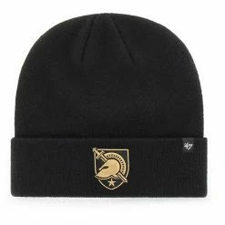 Promo ⭐ Unbranded Men's '47 Black Army Black Knights Raised Cuffed Knit Hat 🤩