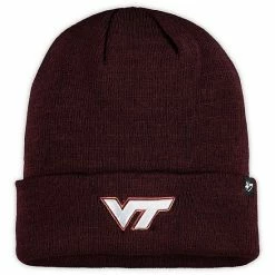 Best Sale 🎉 Unbranded Men's '47 Maroon Virginia Tech Hokies Raised Cuffed Knit Hat ⌛