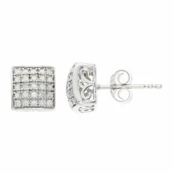 Wholesale ⌛ Unbranded 👩 Women's 1/4CTW White Diamond Domed Square Earrings 👍