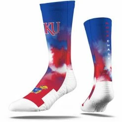 Flash Sale 🔔 Unbranded Men's Strideline Kansas Jayhawks Tye Dye Crew 🧦 Socks ✔️