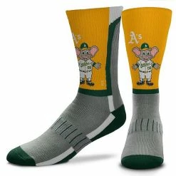 Wholesale 🛒 Unbranded Men's For Bare Feet Oakland Athletics Mascot Snoop V-Curve Crew 🧦 Socks ✨