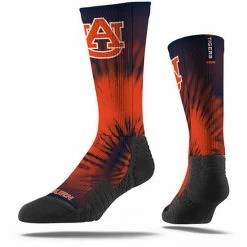 Outlet 🧨 Unbranded Men's Strideline Auburn Tigers Tye Dye Crew 🧦 Socks ✔️