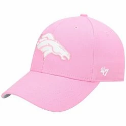 New 🛒 Unbranded 👧 Girls Youth '47 Pink Denver Broncos Rose MVP Adjustable Hat ✔️