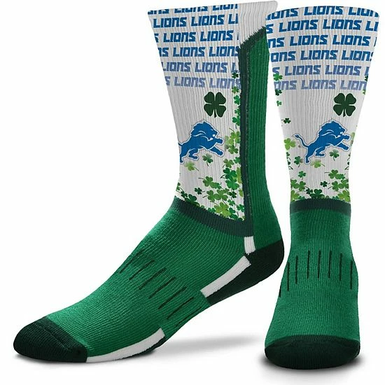 Hot Sale ๐ฅฐ Unbranded For Bare Feet Detroit Lions Four Leaf St. Patrick's Day V-Curve Crew ๐งฆ Socks ๐
