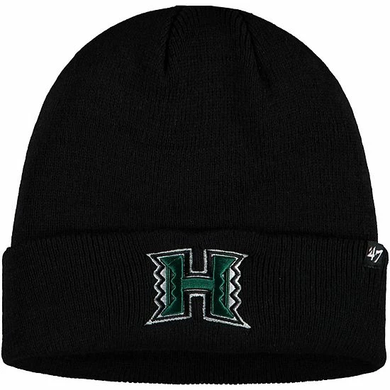 Cheap 🛒 Unbranded Men's '47 Black Hawaii Warriors Raised Cuffed Knit Hat 🥰