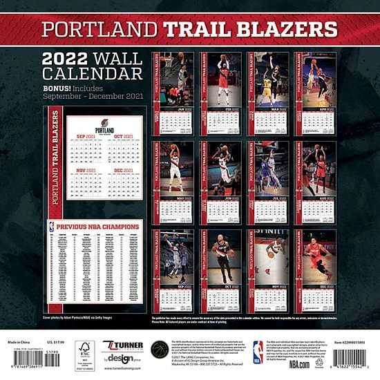 Budget 👏 Unbranded Portland Trail Blazers 2022 Wall Calendar 🎁 - Image 4