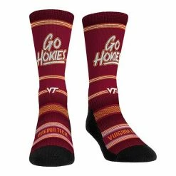 Cheapest 🎁 Unbranded Youth Rock Em 🧦 Socks Virginia Tech Hokies Team Slogan Crew 🧦 Socks ⭐
