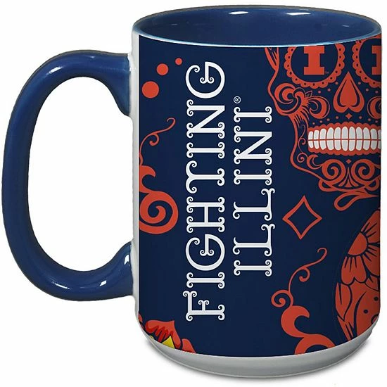 Budget 🤩 Unbranded Illinois Fighting Illini 15oz. Java Dia De Los Muertos Mug ✨ - Image 2