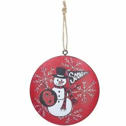 Coupon 😀 Unbranded Oklahoma Sooners Metal Snowman Ornament 🎉