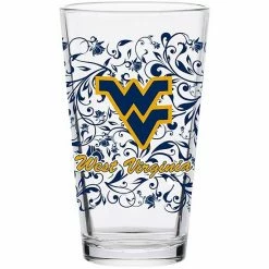 Wholesale 🤩 Unbranded West Virginia Mountaineers 16oz. Floral Pint Glass 🔥