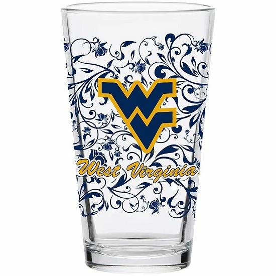 Wholesale 🤩 Unbranded West Virginia Mountaineers 16oz. Floral Pint Glass 🔥