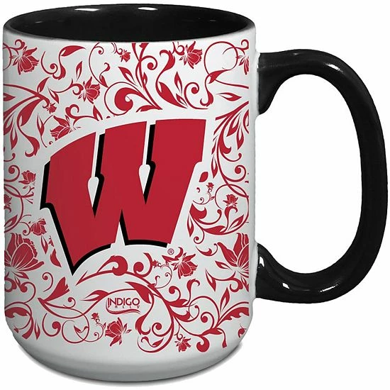 Outlet ๐คฉ Unbranded Wisconsin Badgers 15oz. Java Floral Mug ๐ - Image 2