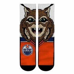 Outlet 💯 Unbranded Youth Rock Em 🧦 Socks Edmonton Oilers Split Face Mascot Crew 🧦 Socks 💯