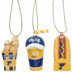 Budget 🎁 Unbranded St. Louis Blues Snack Pack Ornament Set 🔔