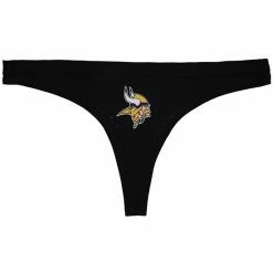 New 🧨 Unbranded 👩 Women's Concepts Sport Black Minnesota Vikings Solid Logo Thong 😍