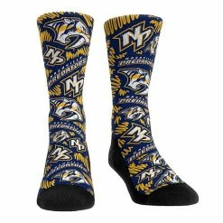 Hot Sale 💯 Unbranded Youth Rock Em 🧦 Socks Nashville Predators Logo Sketch Crew 🧦 Socks ⌛