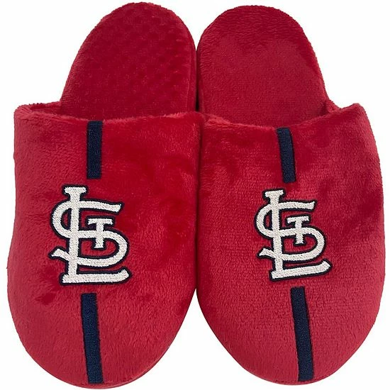 Deals 🎁 Unbranded Youth FOCO St. Louis Cardinals Team Stripe Slippers 👏 - Image 2