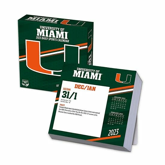 New ๐ Unbranded Miami Hurricanes 2023 Box Calendar ๐งจ