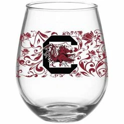 Top 10 🤩 Unbranded South Carolina Gamecocks 15oz. Floral Logo Stemless Wine Glass 👍