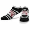 Hot Sale ⭐ Unbranded 👩 Women's For Bare Feet Oklahoma Sooners Block Stripe Fuzzy Ankle 🧦 Socks 🎉