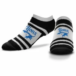 Top 10 ✔️ Unbranded 👩 Women's For Bare Feet Detroit Lions Block Stripe Fuzzy Ankle 🧦 Socks 😍