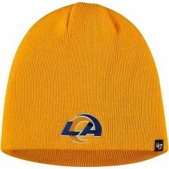 Hot Sale ❤️ Unbranded Men's '47 Gold Los Angeles Rams Secondary Logo Knit Beanie 🔔