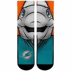 Best deal 🎉 Unbranded Youth Rock Em 🧦 Socks Miami Dolphins Split Face Mascot Crew 🧦 Socks ✨